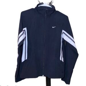 Nike women’s zip up jacket, black/white,medium